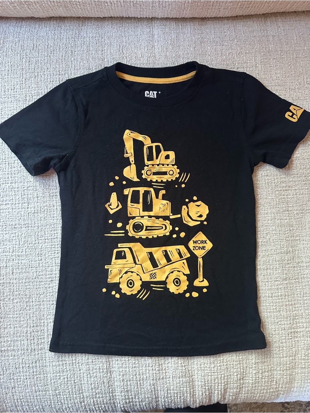 CAT Kids' Black Construction Tee Size 6